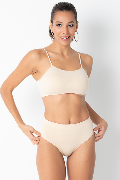 Miorre Doremi Thin Strap Gathered Bra with Cover