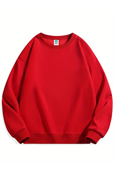 Leader leather Unisex Sıfır Yaka Sweatshirt – 2 İplik Şardonlu Pamuk Polyester Kumaş – Rahat & Şık