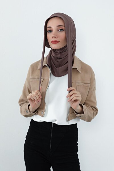 Aisha's Design Combed Cotton Bonnet with Neck Covering Feature and Headphone Opening, B-94, Chocolate
