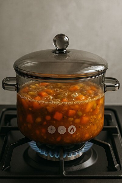 Qerhome Borosilicate Glass Pot 1.9 Lt Smoked