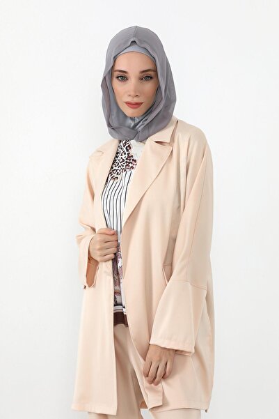 Aisha's Design Chiffon Hooded Combed Cotton Bonnet with Neck Covering Feature, B-95, Gray 2 - Gray
