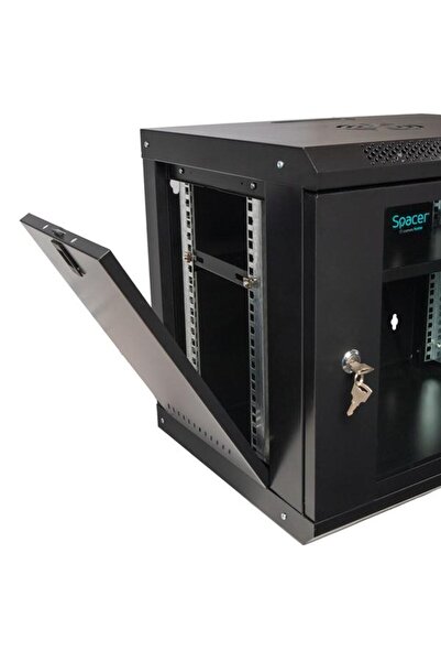 Spacer Cabinet 19″ 9U 500x400mm, Wall Mount, Flatpack, Black