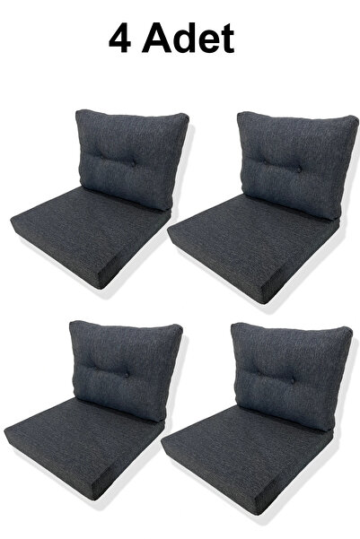 adımshops 4 Adet Bahçe Balkon Mobilyası Minderi mavi(4 ADET MİNDER, 4 ADET KI...