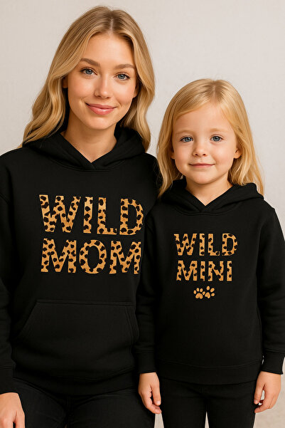 SVART WEAR Hanorac din bumbac pentru mamă și fiică, mini twin, fără buzunar (...