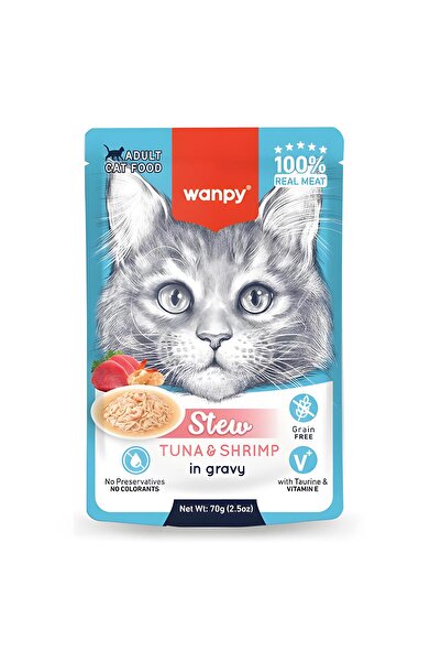 Wanpy Pouch Ton Balıklı ve Karidesli Yaş Kedi Maması 70gr x 10 Adet
