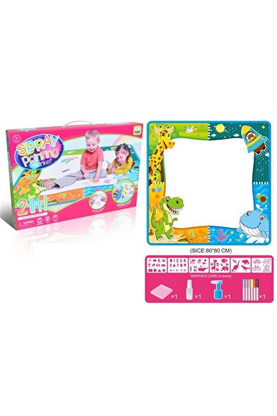LittleDomi Set pentru desen, Covoras Magic Lavabil, LittleDomi,6 Carioci 2in1...
