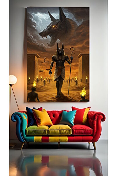 özkacar DREVNI EGIPATSKI ANUBIS PORTRET II Zidna slika za dom Salon lepote Ka...
