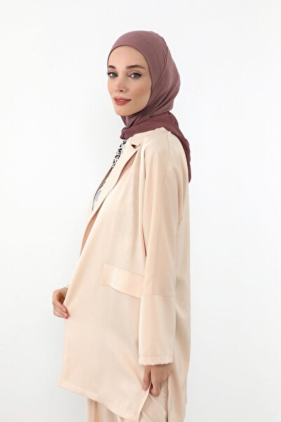 Aisha's Design Chiffon Hooded Combed Cotton Bonnet with Neck Covering Feature, B-95, Dusty Rose - Dusty Rose