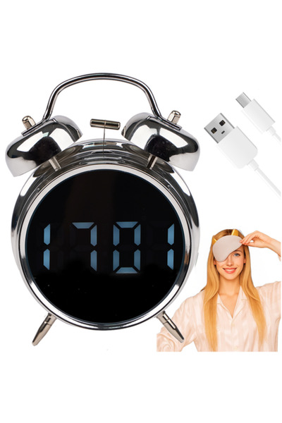 zola Retro digital alarm clock, time, date and temperature, voice control, night mode, 16x10x5 cm