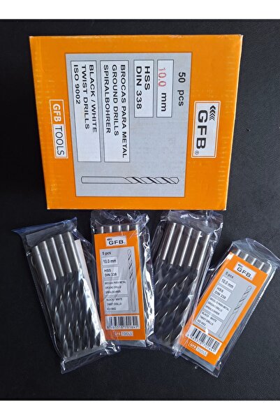 Genel Markalar GFB Tools 10.0 mm HSS Spiral Matkap Ucu – 5li Paket | DIN 338 | ISO 9001 Sertifikalı
