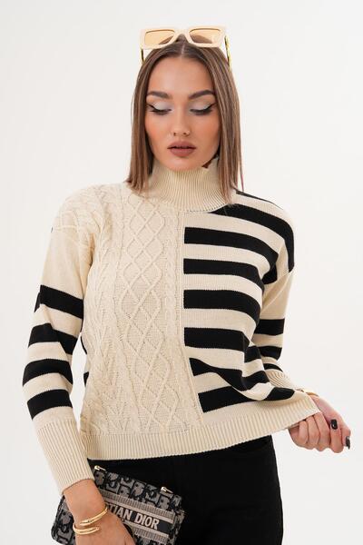 ŞİMAL Women's Patterned Knitwear Knitted Sweater 255105 -