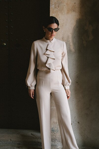 Stylove Elegant jumpsuit with jabot