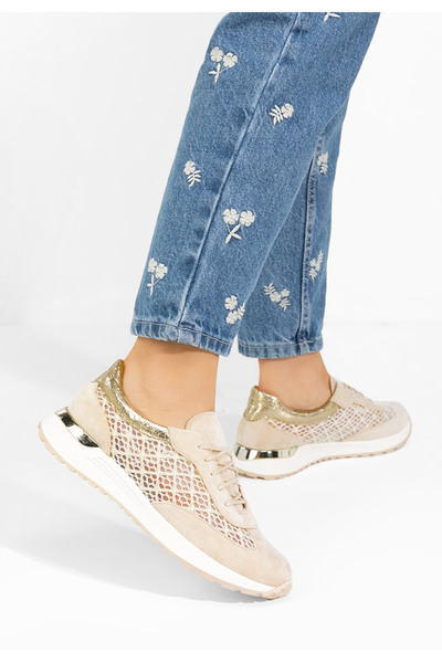 B T Shoes Béžové dámské tenisky Deena V2