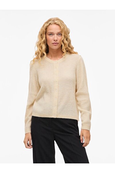 VILA Strickjacke VILORY Rundhals