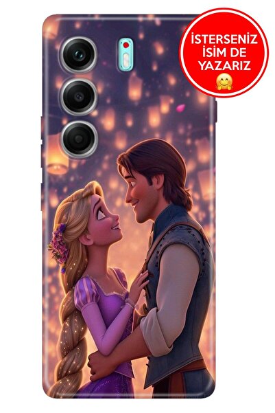 TECNO Camon 40 Pro 5G 6.78" Uyum Kılıf Desenli Şeffaf Kılıf Üzeri Silikon Rapunzel