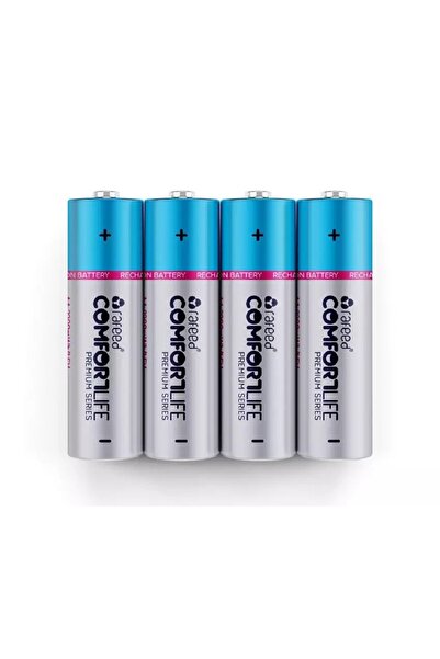 RAFEED بطاريات AA قابلة لإعادة الشحن، 4 قطع، متعددة الألوان