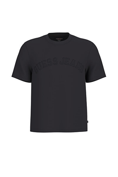 Guess Ανδρικό μπλουζάκι GJ Slim Fit με ανάγλυφο λογότυπο - Μαύρο