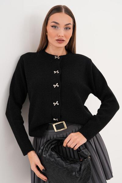 ŞİMAL Women's Bow Button Detailed Jacket 255091 -