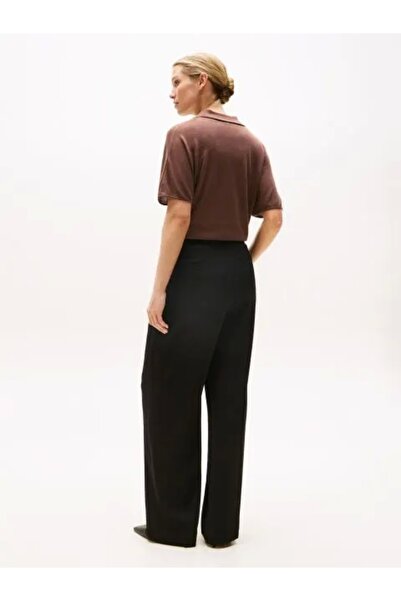 Tommy Hilfiger Viscose Twill Relaxed Fit Straight Leg Women's Trousers Ww0Ww46749Bds