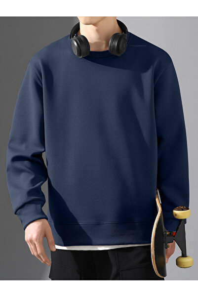 Leader leather Унисекс суитшърт с обло деколте – 2-слоен полиестер с кадифена...