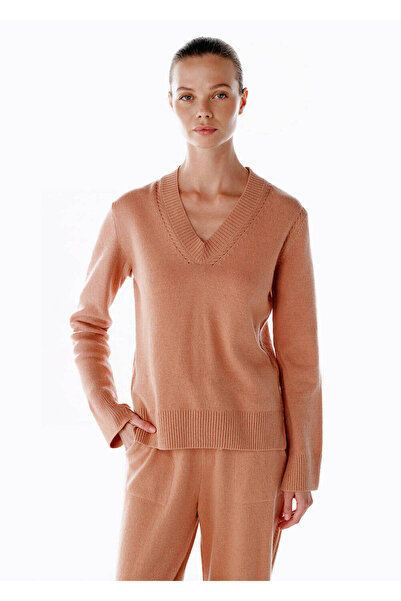 Knitss Pembe V Yaka Kaşmir Triko