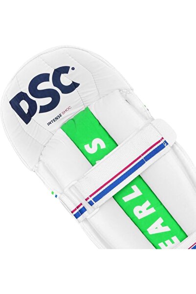 DSC Shoc Wicket Keeping Legguard | Boys | White | Mesh Instep | Wrap-Around Compact Fit