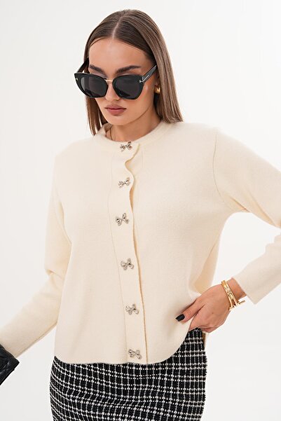 ŞİMAL Women's Bow Button Detailed Jacket 255091 -