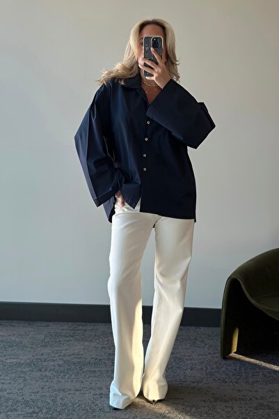 Laluvia Синя сорочка оверсайз - 4952