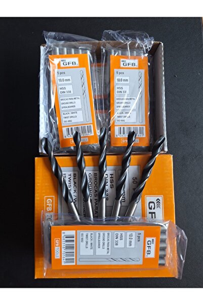 Genel Markalar GFB Tools 10.0 mm HSS Spiral Matkap Ucu – 5li Paket | DIN 338 | ISO 9001 Sertifikalı