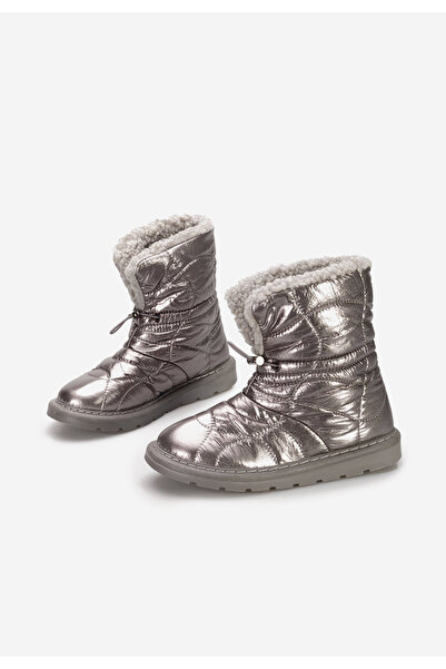 B T Shoes Kendra women's silver ankle boots