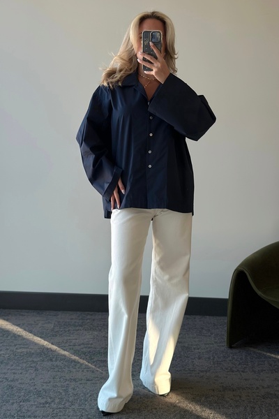 Laluvia Синя сорочка оверсайз - 4952