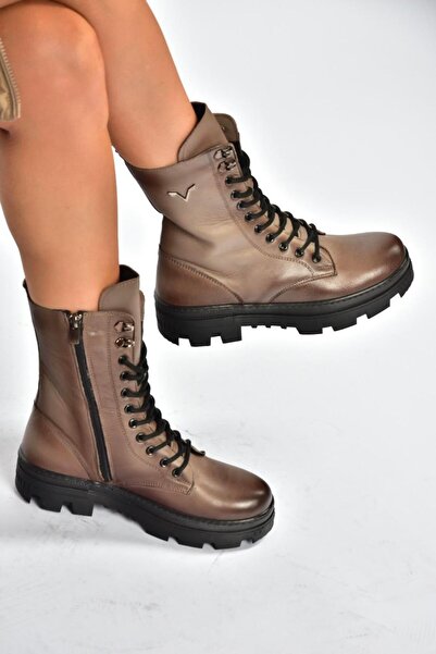 Fox Shoes V999049103 Vison Дамски ботуши от естествена кожа