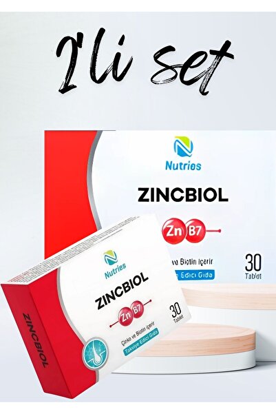 Nutries Zincbiol Çinko-Biyotin Takviyesi 30 Tablet – 2’li Avantaj Paketi