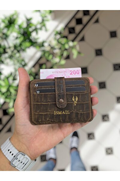 VİSSO 8600 Hakiki Deri Çıtçıtlı Kartlık Akordeon Kimlik Bölmeli Kişiye Özel B...