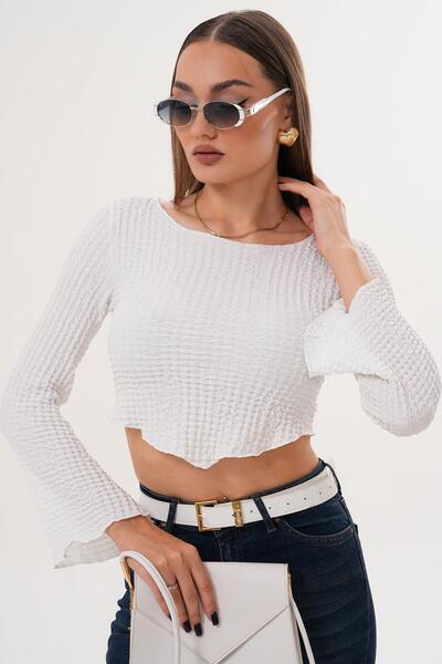 ŞİMAL Women's Spanish Sleeve Wrap Blouse 255268 -