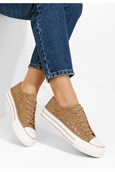 B T Shoes Khaki dámské plátěné tenisky Mylanca