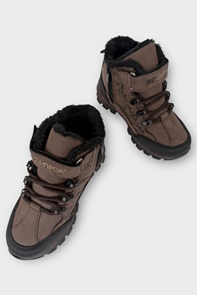 Liger Παιδικές μπότες εξωτερικού χώρου με φλις εσωτερικά και φερμουάρ ΚΑΦΕ