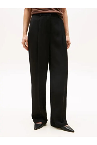 Tommy Hilfiger Viscose Twill Relaxed Fit Straight Leg Women's Trousers Ww0Ww46749Bds