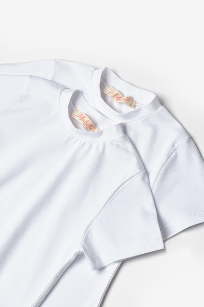Le Mabelle Πακέτο με 2 μπλουζάκια από λευκό βαμβακερό χτενισμένο βαμβάκι