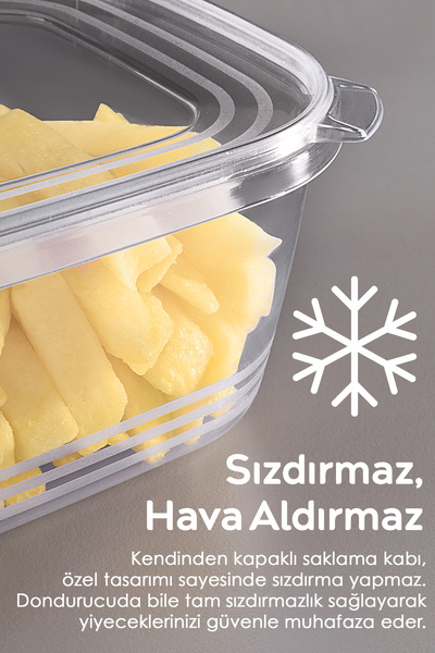 Meleni Home 1 Piece Leakproof Self-Closing Storage Container - Suitable for Freezer, Airtight Organizer 1Lt