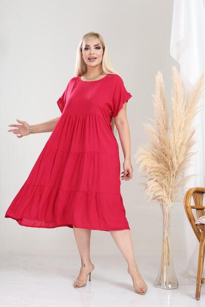mervemoda Women's Large Size Sleeveless Summer Dress