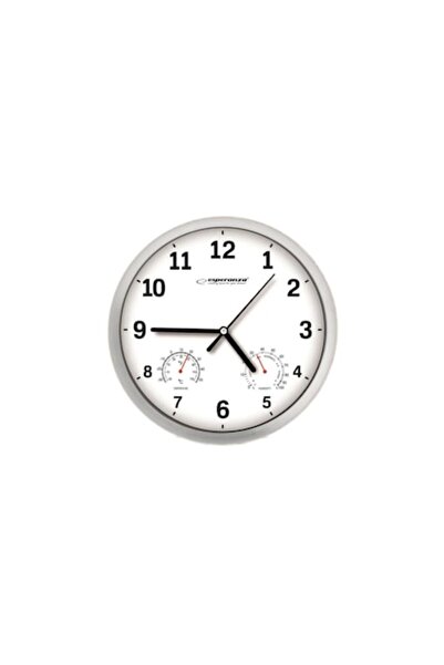 SOHO Wall clock with thermometer and hygrometer, plastic, dimensions 25x3.6 cm, White