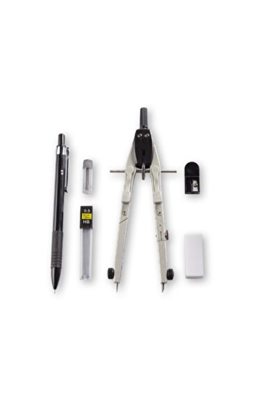 SOHO Adjustable Compass Set, Mechanical Pencil, and Accessories, Black-Silver