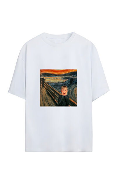 GraffTee تي شيرت قطني كبير الحجم للجنسين من HOME ALONE