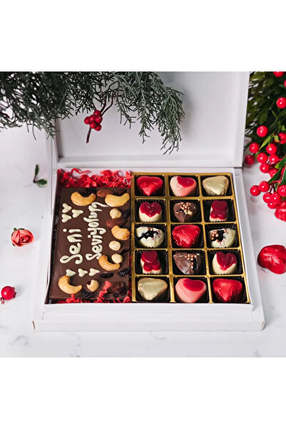 Liva Shop Sevgililer günü special yaldızlı tablet karışık çikolata kutusu