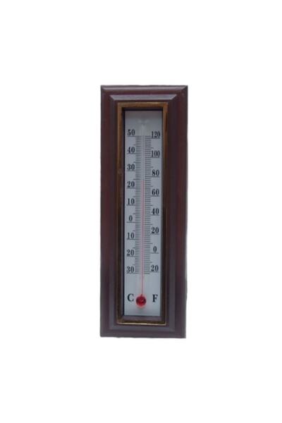 Bibilel Wall Thermometer, Wooden, Brown, 16 cm