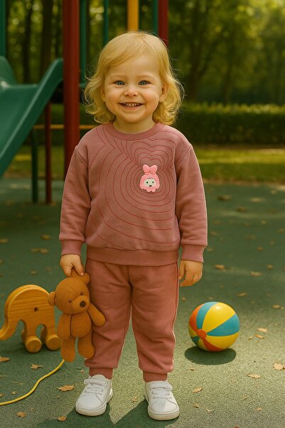 Yalçınoğlu Kids طقم رياضي للأطفال من عمر 1-4 سنوات مصنوع من القطن الممشط المض...