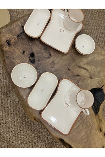 Coffee Kahvaltı takımı 8 parça tost keramika
