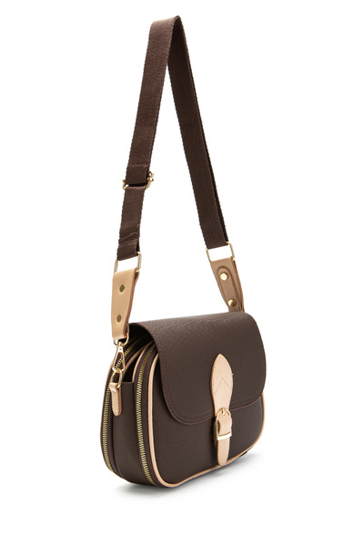 minebag Γυναικεία τσάντα χιαστί από συνθετικό δέρμα πολλαπλών διαμερισμάτων Dave Brown