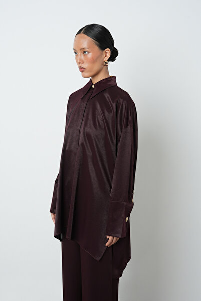 Orfeo Negro Women's Solid Color Oversize Long Hijab Shirt
